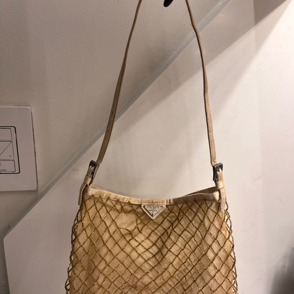 Prada Gold Beaded Silk Chiffon Lined Mini Evening Bag - Picture 5 of 11